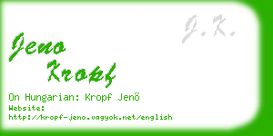 jeno kropf business card
