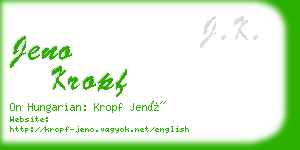 jeno kropf business card